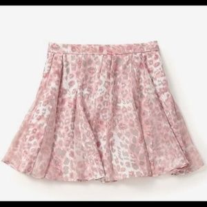 Parker Pink Leopard Silk Skirt size 4